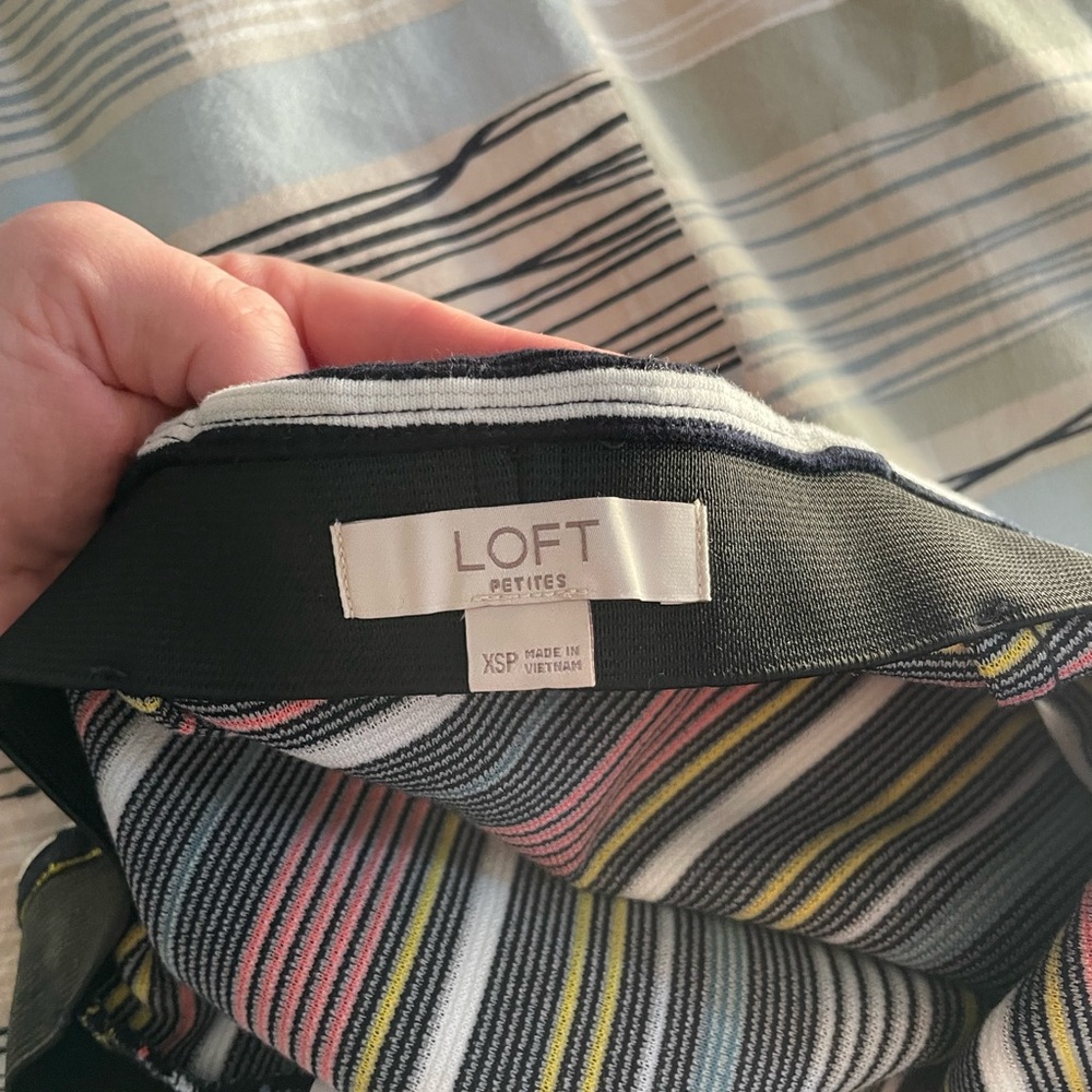 LOFT Multicolor Striped Skirt